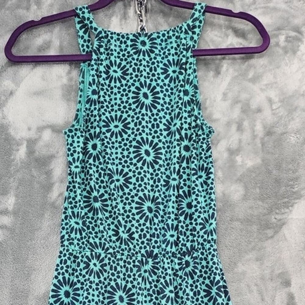 GAP Dress Womens XS Green Blue Sleeveless Halter‎ Elastic Waist Maxi Stretch - Picture 4 of 10